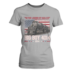 Vintage Steam Locomotive Heritage T Shirt For Women The Legend of Rails American Flag TS02 Sport Gray Print Your Wear