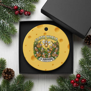 Sloth World 11 Survivors Wildlife Awareness Ceramic Ornament Florida Animal Rights Protest and Support TS02 1pc Yellow Cheese Print Your Wear
