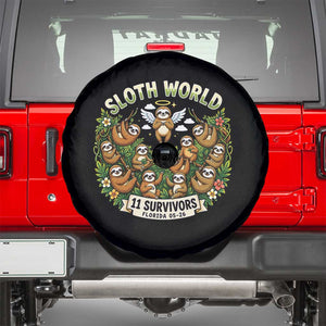 Sloth World 11 Survivors Wildlife Awareness Spare Tire Cover Florida Animal Rights Protest and Support TS02 Black Print Your Wear