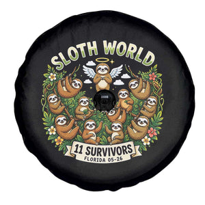 Sloth World 11 Survivors Wildlife Awareness Spare Tire Cover Florida Animal Rights Protest and Support TS02 Print Your Wear