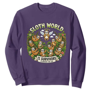 Sloth World 11 Survivors Wildlife Awareness Sweatshirt Florida Animal Rights Protest and Support