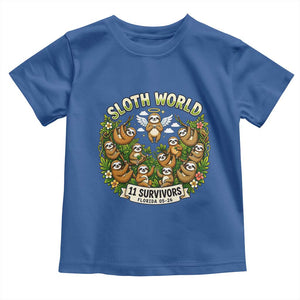 Sloth World 11 Survivors Wildlife Awareness Toddler T Shirt Florida Animal Rights Protest and Support TS02 Royal Blue Print Your Wear