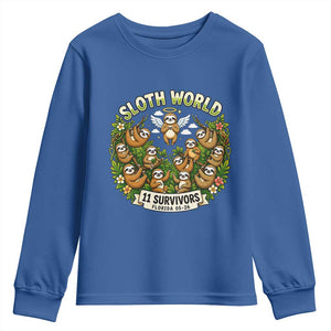 Sloth World 11 Survivors Wildlife Awareness Youth Sweatshirt Florida Animal Rights Protest and Support TS02 Royal Blue Print Your Wear