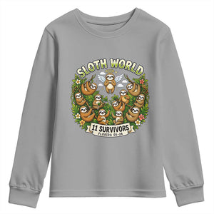 Sloth World 11 Survivors Wildlife Awareness Youth Sweatshirt Florida Animal Rights Protest and Support TS02 Sport Gray Print Your Wear