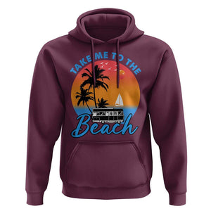 Summer Vibe Hoodie Retro Sunset Take Me To The Beach TS02 Maroon Print Your Wear