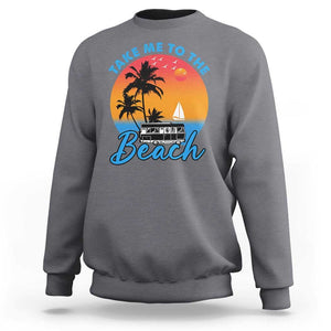 Summer Vibe Sweatshirt Retro Sunset Take Me To The Beach TS02 Charcoal Print Your Wear