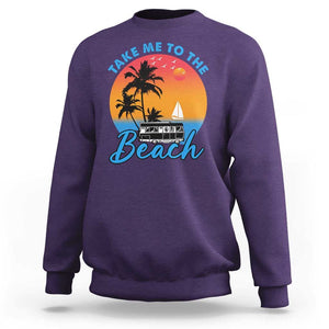 Summer Vibe Sweatshirt Retro Sunset Take Me To The Beach TS02 Purple Print Your Wear
