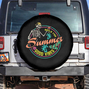 Summer Vibe Skeleton Spare Tire Cover Build For Summer Good Vibes Chilln' TS02 No hole Black Print Your Wear