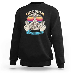 Hot Mom Summer Sweatshirt Chillin' Vibe Leopard Mommy TS02 Black Print Your Wear
