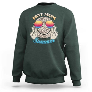 Hot Mom Summer Sweatshirt Chillin' Vibe Leopard Mommy TS02 Dark Forest Green Print Your Wear