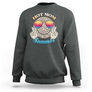 Hot Mom Summer Sweatshirt Chillin' Vibe Leopard Mommy TS02 Dark Heather Print Your Wear