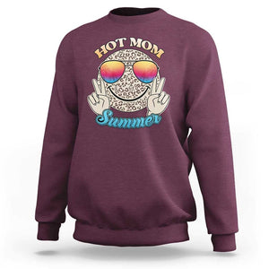 Hot Mom Summer Sweatshirt Chillin' Vibe Leopard Mommy TS02 Maroon Print Your Wear
