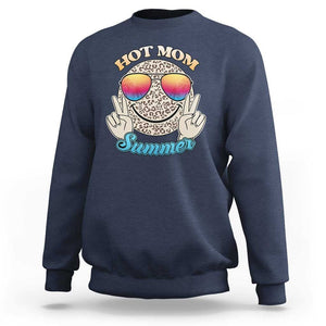 Hot Mom Summer Sweatshirt Chillin' Vibe Leopard Mommy TS02 Navy Print Your Wear