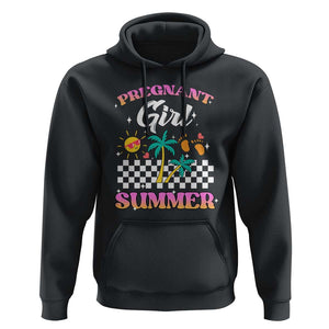 Pregnant Girl Summer Hoodie Funny Baby Announcement Retro Vintage TS02 Black Print Your Wear