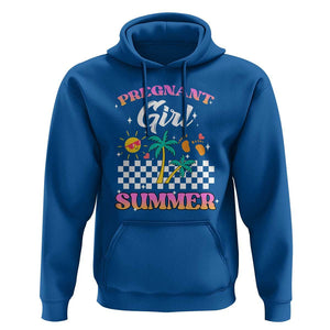 Pregnant Girl Summer Hoodie Funny Baby Announcement Retro Vintage TS02 Royal Blue Print Your Wear