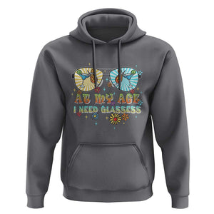 Funny Drinking Hoodie At My Age I Need Glasses Retro Vinatge TS02 Charcoal Print Your Wear