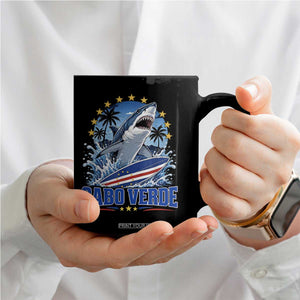 Cabo Verde Surfing Blue Shark Surfboard Coffee Mug Cape Verde Flag Tropical Ocean Wave TS02 Print Your Wear
