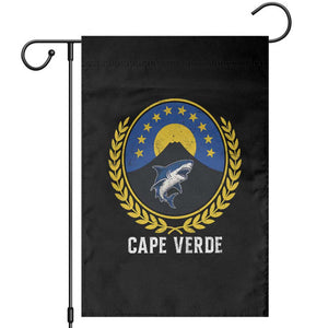 Cape Verde Volcano Blue Sharks Gold Laurel Crest Graphic Garden Flag Retro Cabo Verde Heritage Pride TS02 Black Print Your Wear