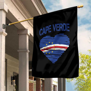 Cape Verde Scribble Flag Heart National Pride Garden Flag Cabo Verde Love TS02 Print Your Wear