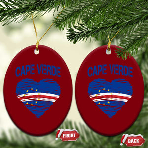Cape Verde Scribble Flag Heart National Pride Ceramic Ornament Cabo Verde Love TS02 Print Your Wear