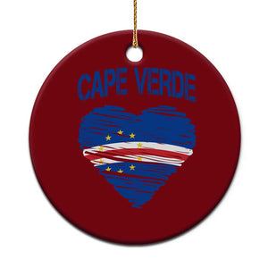 Cape Verde Scribble Flag Heart National Pride Ceramic Ornament Cabo Verde Love TS02 1pc Red Print Your Wear