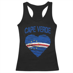 Cape Verde Scribble Flag Heart National Pride Racerback Tank Top Cabo Verde Love TS02 Black Print Your Wear