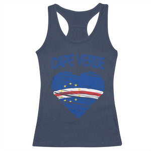 Cape Verde Scribble Flag Heart National Pride Racerback Tank Top Cabo Verde Love TS02 Navy Print Your Wear
