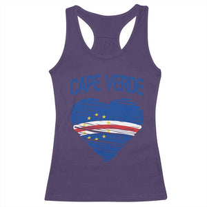 Cape Verde Scribble Flag Heart National Pride Racerback Tank Top Cabo Verde Love TS02 Purple Print Your Wear