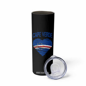 Cape Verde Scribble Flag Heart National Pride Skinny Tumbler Cabo Verde Love TS02 Print Your Wear