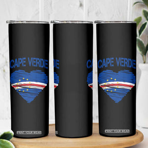 Cape Verde Scribble Flag Heart National Pride Skinny Tumbler Cabo Verde Love TS02 Print Your Wear