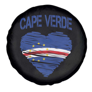Cape Verde Scribble Flag Heart National Pride Spare Tire Cover Cabo Verde Love TS02 Print Your Wear
