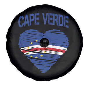 Cape Verde Scribble Flag Heart National Pride Spare Tire Cover Cabo Verde Love TS02 Print Your Wear