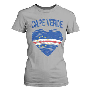 Cape Verde Scribble Flag Heart National Pride T Shirt For Women Cabo Verde Love TS02 Sport Gray Print Your Wear