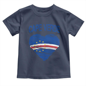 Cape Verde Scribble Flag Heart National Pride Toddler T Shirt Cabo Verde Love TS02 Navy Print Your Wear