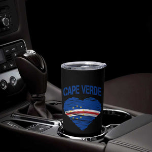 Cape Verde Scribble Flag Heart National Pride Tumbler Cup Cabo Verde Love TS02 Print Your Wear