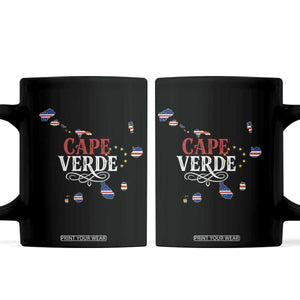 Cabo Verde Islands Flag Map Coffee Mug Cape Verde Vintage Pride TS02 Black Print Your Wear