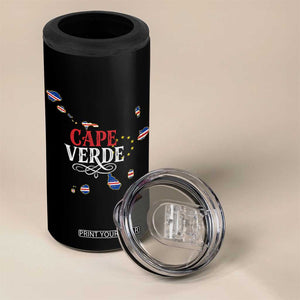 Cabo Verde Islands Flag Map 4 in 1 Can Cooler Tumbler Cape Verde Vintage Pride TS02 Print Your Wear