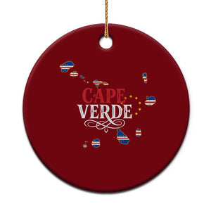 Cabo Verde Islands Flag Map Ceramic Ornament Cape Verde Vintage Pride TS02 1pc Red Print Your Wear