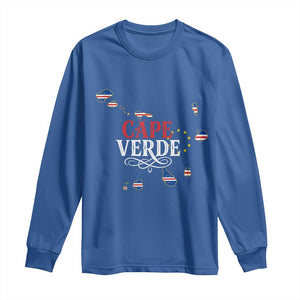 Cabo Verde Islands Flag Map Long Sleeve Shirt Cape Verde Vintage Pride TS02 Royal Blue Print Your Wear