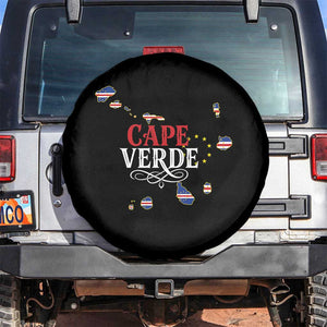 Cabo Verde Islands Flag Map Spare Tire Cover Cape Verde Vintage Pride TS02 No hole Black Print Your Wear
