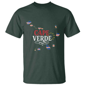 Cabo Verde Islands Flag Map T Shirt Cape Verde Vintage Pride TS02 Dark Forest Green Print Your Wear