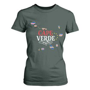 Cabo Verde Islands Flag Map T Shirt For Women Cape Verde Vintage Pride TS02 Dark Forest Green Print Your Wear