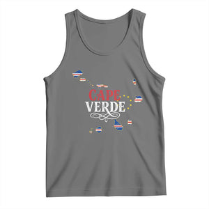 Cabo Verde Islands Flag Map Tank Top Cape Verde Vintage Pride TS02 Black Heather Print Your Wear