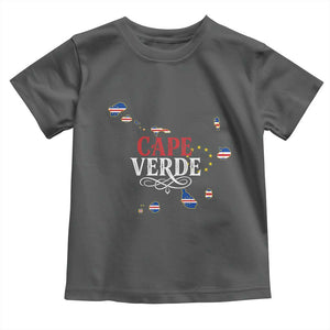 Cabo Verde Islands Flag Map Toddler T Shirt Cape Verde Vintage Pride TS02 Dark Heather Print Your Wear