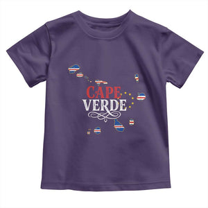 Cabo Verde Islands Flag Map Toddler T Shirt Cape Verde Vintage Pride TS02 Purple Print Your Wear