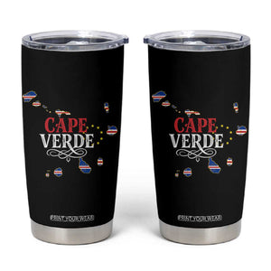 Cabo Verde Islands Flag Map Tumbler Cup Cape Verde Vintage Pride TS02 Black Print Your Wear