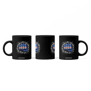 Cape Verde Flag Fist Power Stone Wall Break Graphic Coffee Mug Cabo Verde Strong Roots National Pride TS02 Print Your Wear