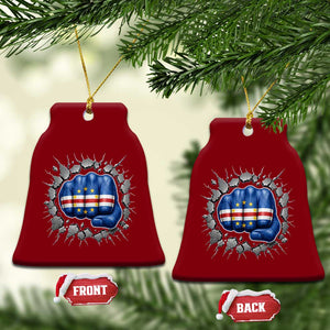 Cape Verde Flag Fist Power Stone Wall Break Graphic Ceramic Ornament Cabo Verde Strong Roots National Pride TS02 Print Your Wear