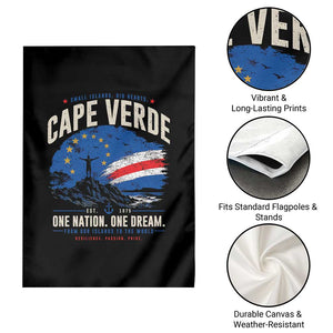 Cape Verde Small Islands Big Hearts Pride Garden Flag Cabo Verde One Nation One Dream Distressed Flag TS02 Print Your Wear