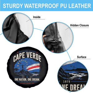 Cape Verde Small Islands Big Hearts Pride Spare Tire Cover Cabo Verde One Nation One Dream Distressed Flag TS02 Print Your Wear